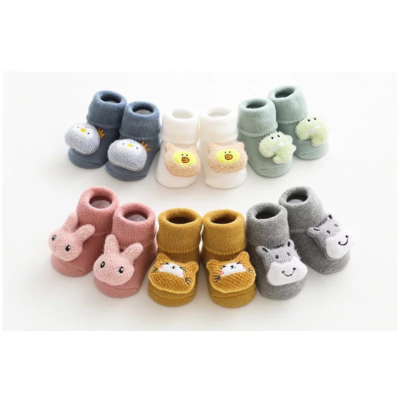 Bao Bei PH Kali Baby Socks for Newborn 0-12 Months Soft Cotton Anti-Skid Bottom Footwear for Infant