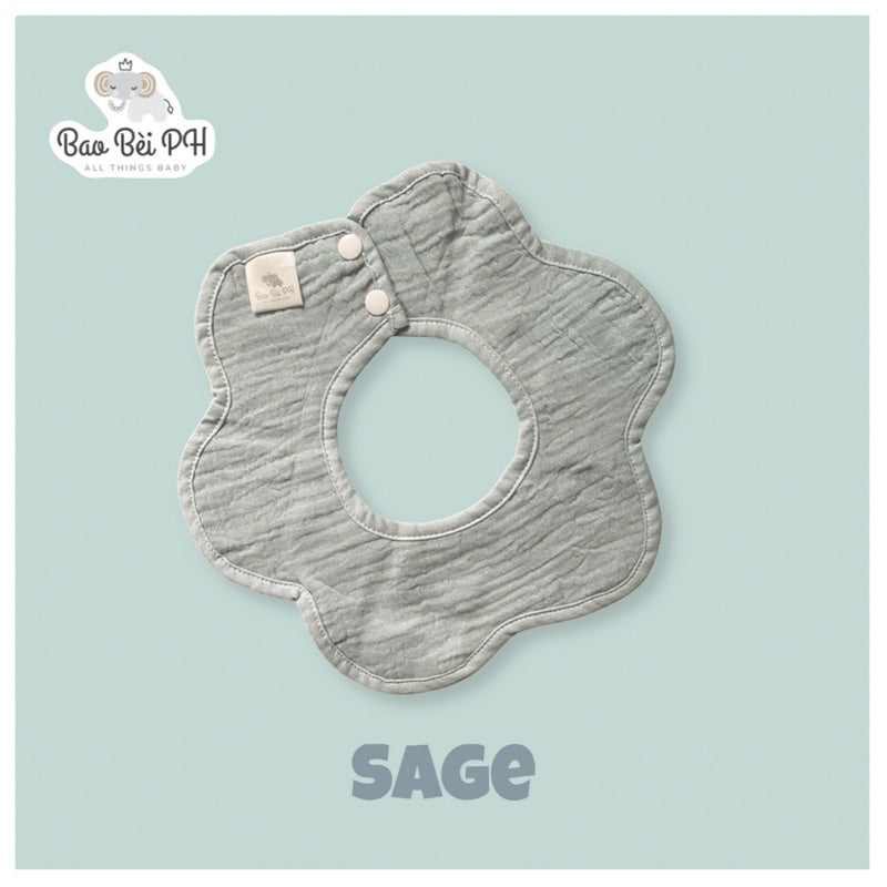 Bao Bei PH Coleen Pure Cotton Gauze Rotating Petal Bibs for Infant Newborn and Baby
