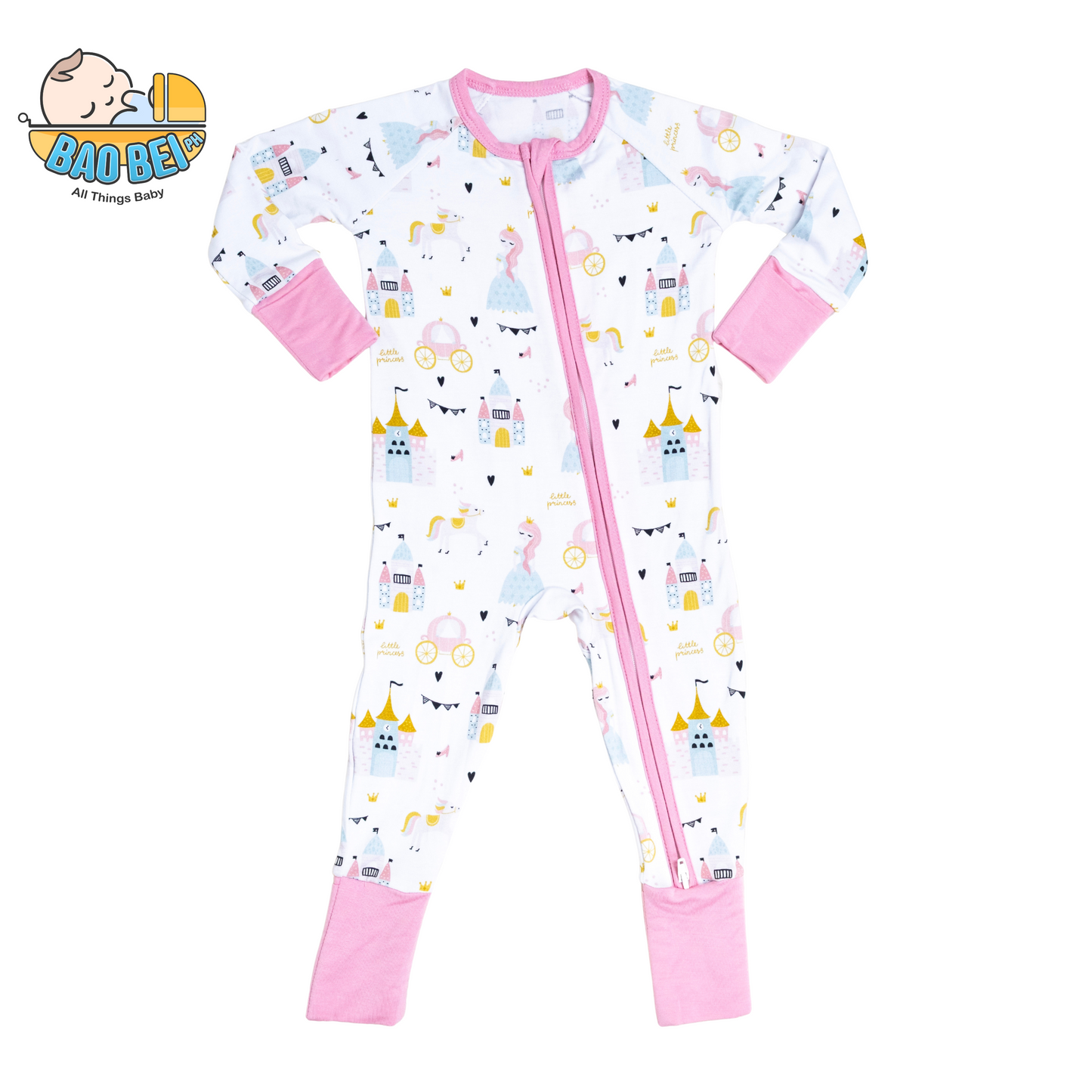 Bao Bei PH Maxi Bamboo Zippered Frogsuit with Mittens and Footsies for Newborn Infant Baby Onesie