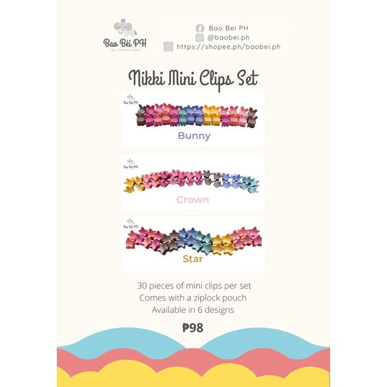 Bao Bei PH Nikki Mini Hair Clips Fashion Accessories for Baby Girl Toddler
