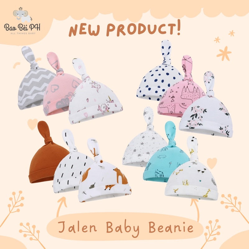 Bao Bei PH Jalen Baby Beanie for Newborn Infant Baby Sleep Hat 100% Cotton