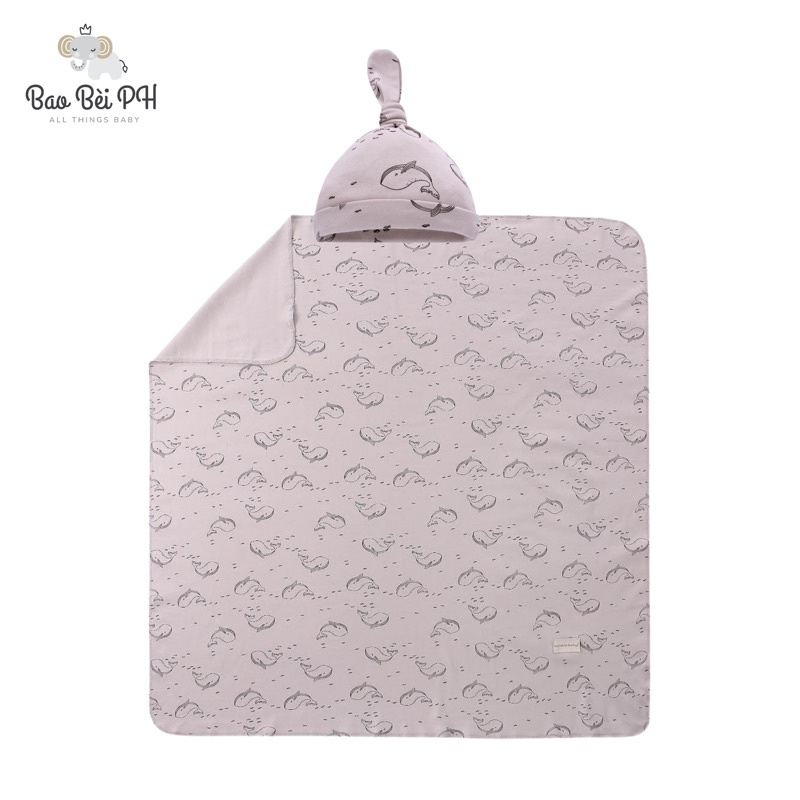 Bao Bei PH x Miracle Baby Tyler Matching Swaddle Blanket and Hat Beanie for Newborn Baby 1 Pair