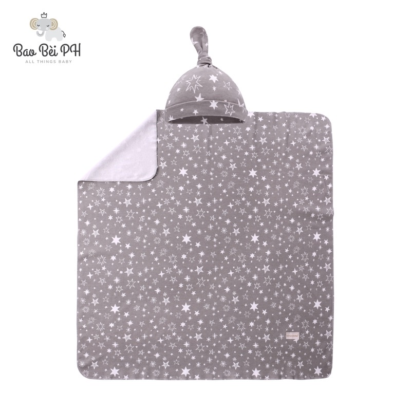 Bao Bei PH x Miracle Baby Tyler Matching Swaddle Blanket and Hat Beanie for Newborn Baby 1 Pair