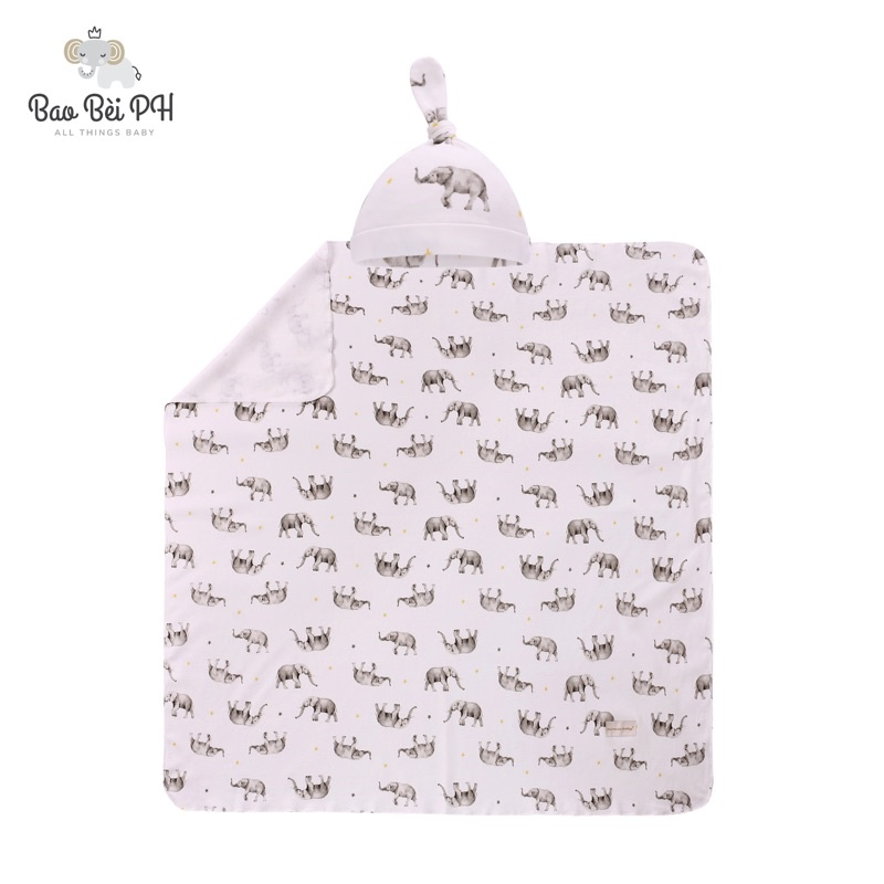 Bao Bei PH x Miracle Baby Tyler Matching Swaddle Blanket and Hat Beanie for Newborn Baby 1 Pair