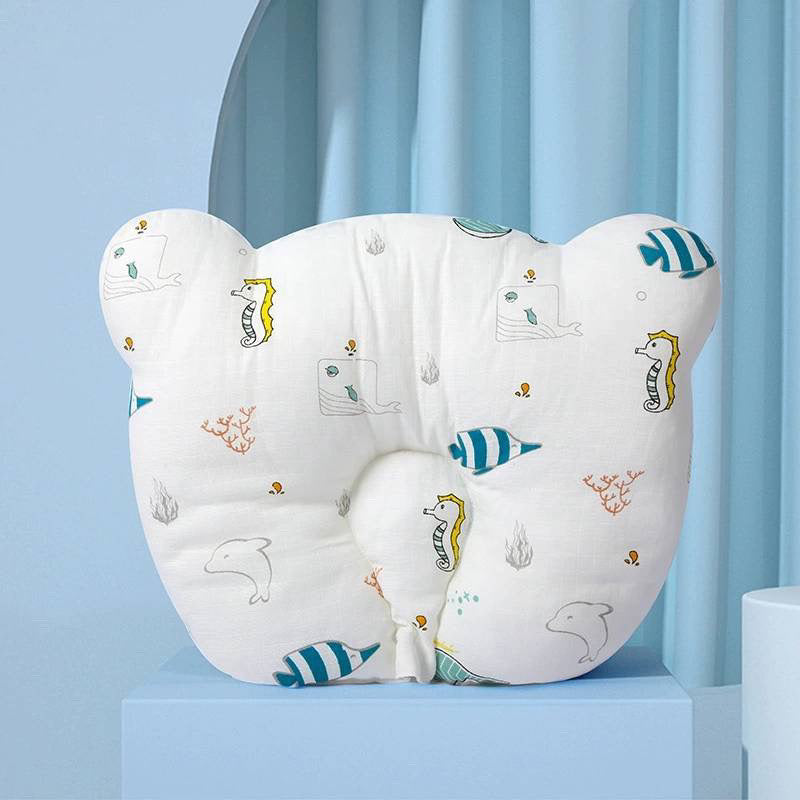 Bao Bei PH Luca Baby Anti Flat Head Shaping Pillow for Newborn Infant Soft Cotton Gauze Pillow
