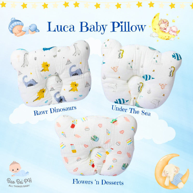 Bao Bei PH Luca Baby Anti Flat Head Shaping Pillow for Newborn Infant Soft Cotton Gauze Pillow