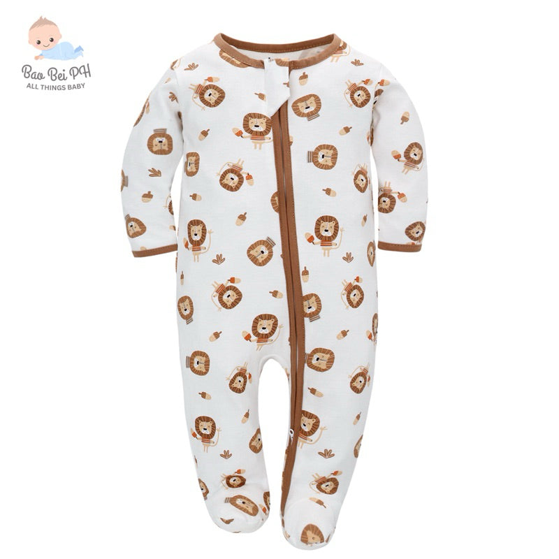 Bao Bei PH Jared Zippered Frogsuit 100% Cotton Onesie Sleepwear Two Way Zip for Infant Baby Newborn