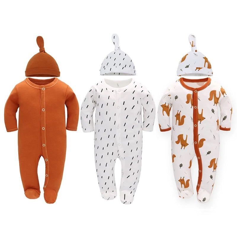 Bao Bei PH Coby Frogsuit with Matching Hat for Newborn Baby 0-3 Months 100% Cotton