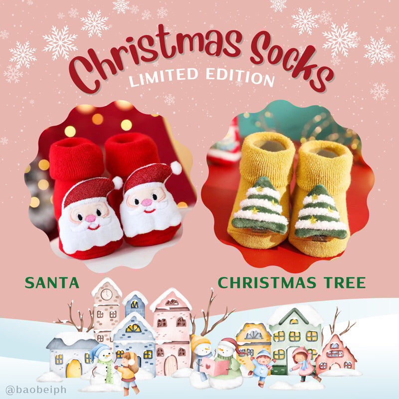 Bao Bei PH Kali Baby Socks for Newborn 0-12 Months Soft Cotton Anti-Skid Bottom Footwear for Infant