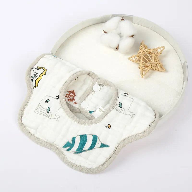 Bao Bei PH Law Petal Rotating Gauze Bib or Towel for Newborn Baby Drool Washcloth