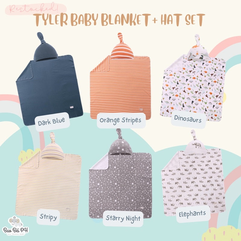 Bao Bei PH x Miracle Baby Tyler Matching Swaddle Blanket and Hat Beanie for Newborn Baby 1 Pair