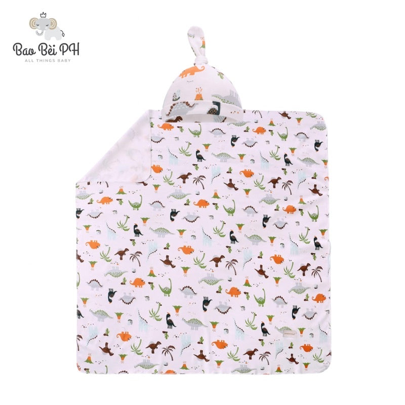 Bao Bei PH x Miracle Baby Tyler Matching Swaddle Blanket and Hat Beanie for Newborn Baby 1 Pair