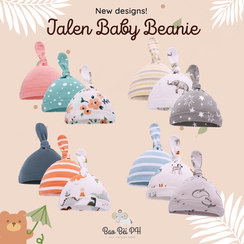 Bao Bei PH Jalen Baby Beanie for Newborn Infant Baby Sleep Hat 100% Cotton