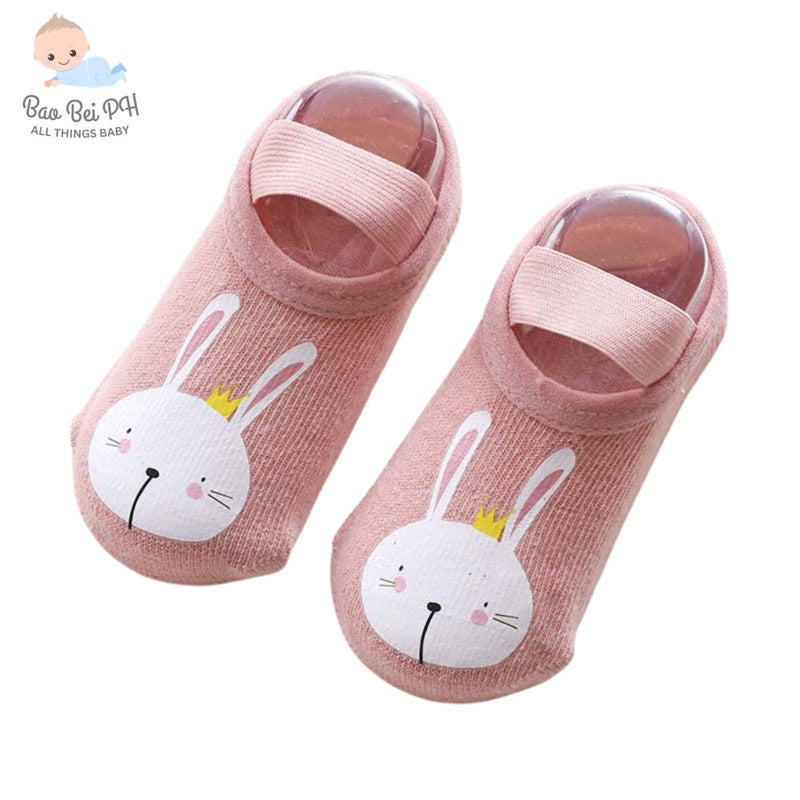 Bao Bei PH Stephen Gartered Baby Socks Footwear for 0-12 Months Newborn Infant Anti-skid Bottom