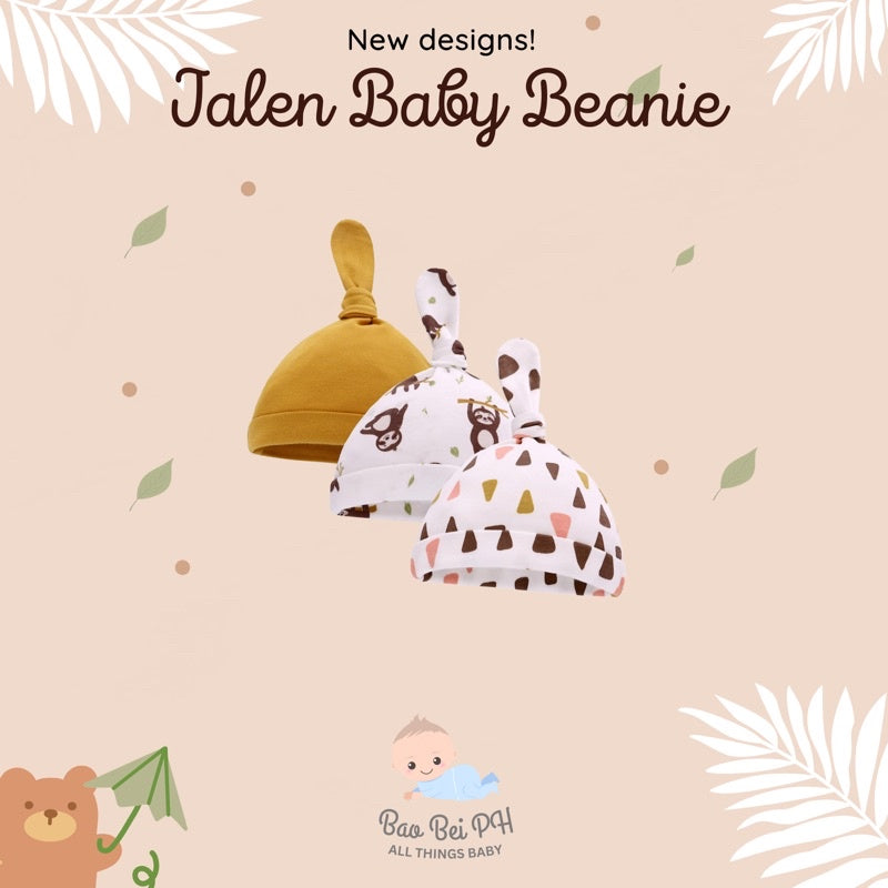 Bao Bei PH Jalen Baby Beanie for Newborn Infant Baby Sleep Hat 100% Cotton